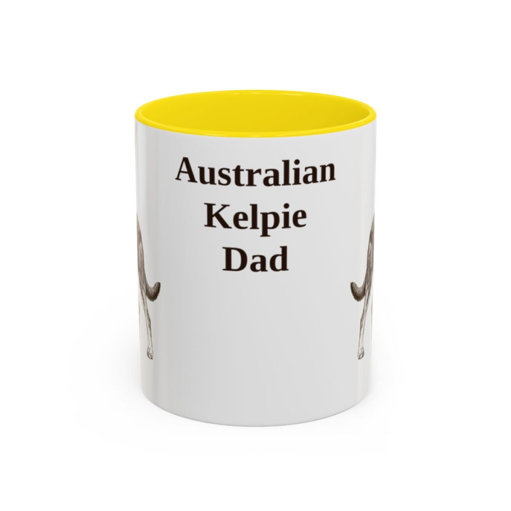 11oz Australian Kelpie Dog Dad Mug, Vintage Sketch Coffee Mug, Dog Dad Gift