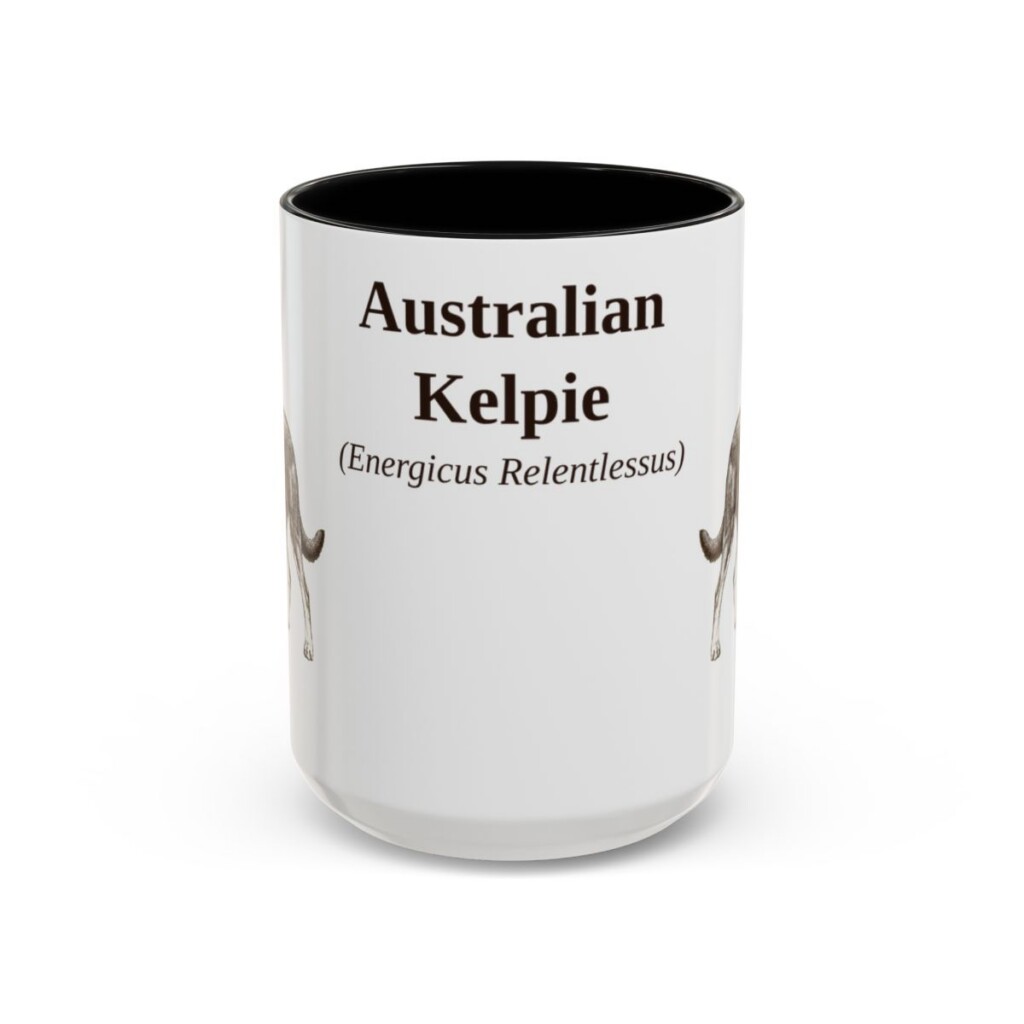 australian-kelpie-mug-latin-black-front-1 15oz Australian Kelpie Latin Mug, Australian Kelpie, Vintage Dog Coffee Mug, Dog Lover Gift