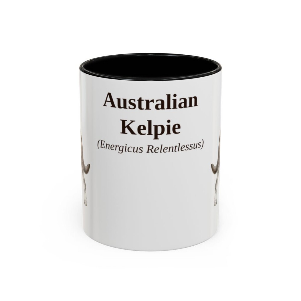 11oz Australian Kelpie Latin Mug, Australian Kelpie, Vintage Dog Coffee Mug, Dog Lover Gift