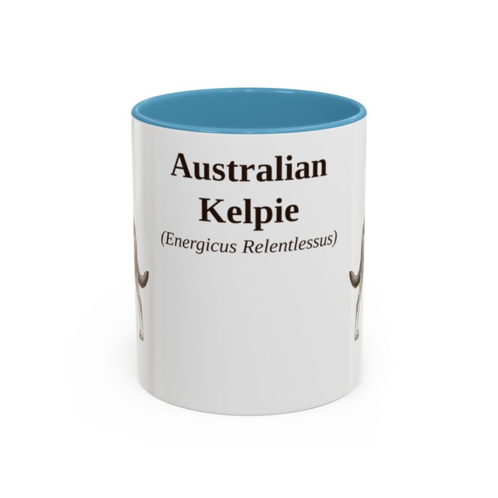 11oz Australian Kelpie Latin Mug, Australian Kelpie, Vintage Dog Coffee Mug, Dog Lover Gift