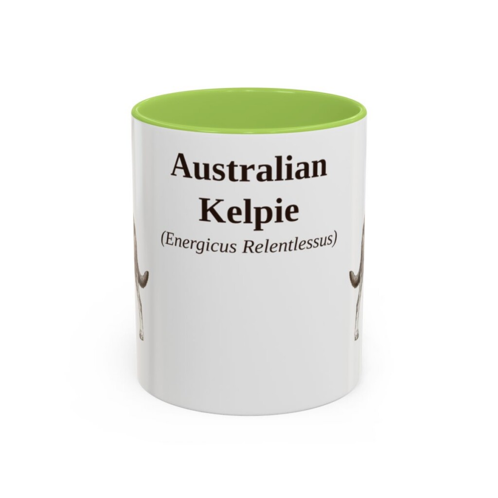 11oz Australian Kelpie Latin Mug, Australian Kelpie, Vintage Dog Coffee Mug, Dog Lover Gift
