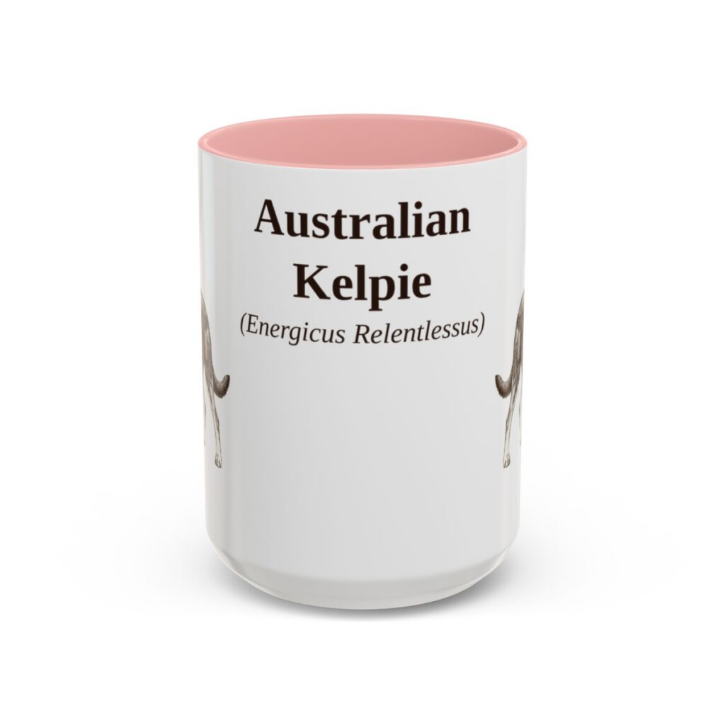 australian-kelpie-mug-latin-pink-1 15oz Australian Kelpie Latin Mug, Australian Kelpie, Vintage Dog Coffee Mug, Dog Lover Gift