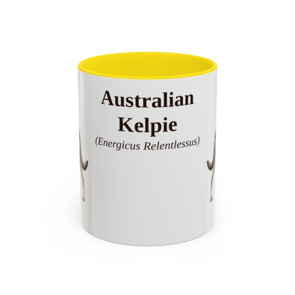 11oz Australian Kelpie Latin Mug, Australian Kelpie, Vintage Dog Coffee Mug, Dog Lover Gift