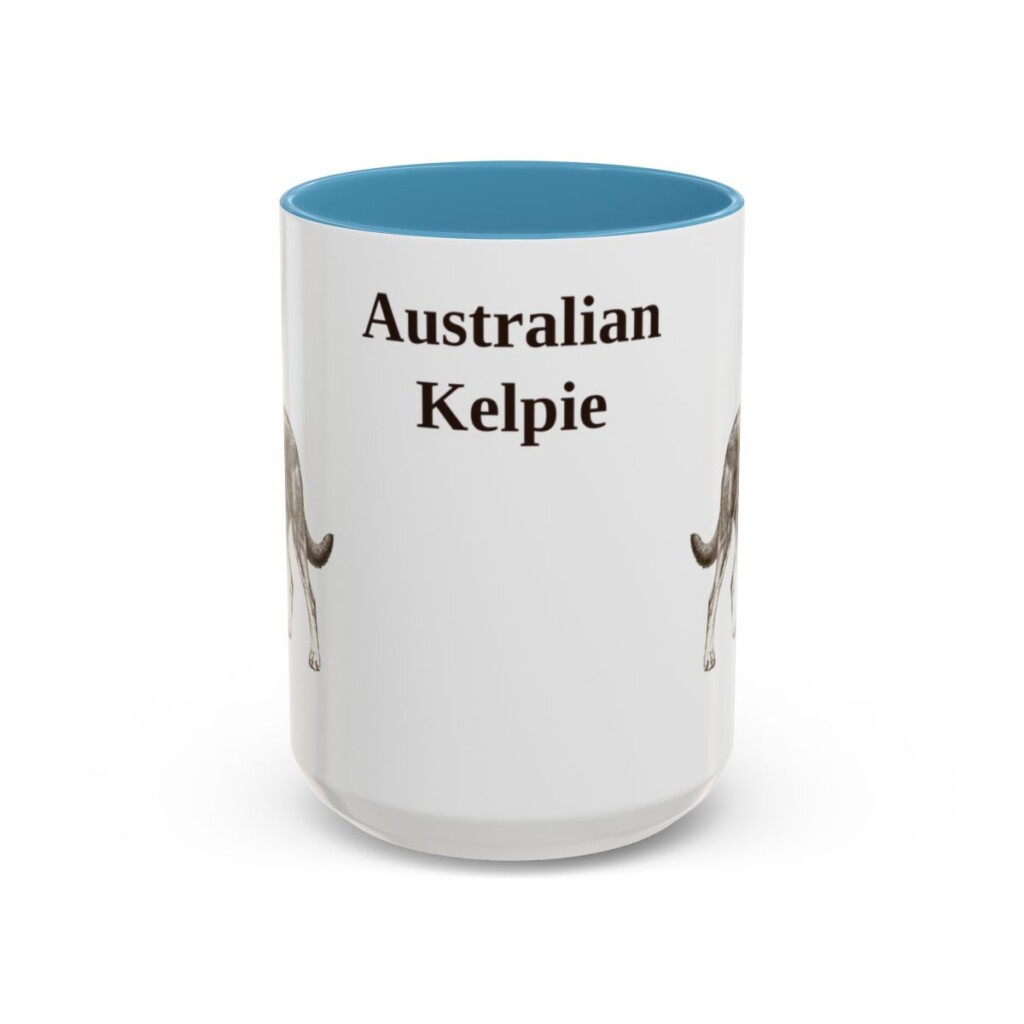 15oz Australian Kelpie Mug, Vintage Dog Portrait Coffee Mug, Dog Lover Gift