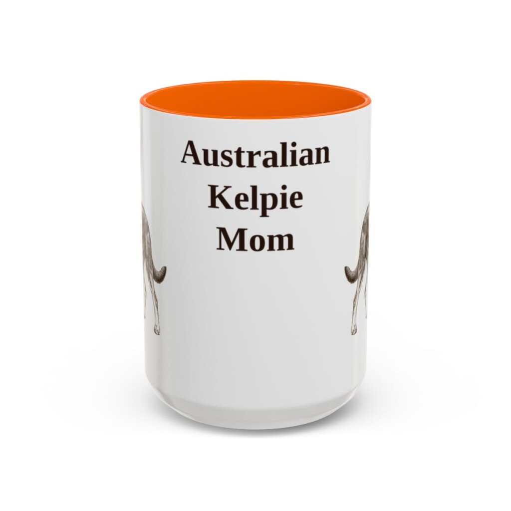 australian-kelpie-mug-mom-orange-3 15oz Australian Kelpie Dog Mom Mug, Vintage Sketch Coffee Mug, Dog Mom Gift