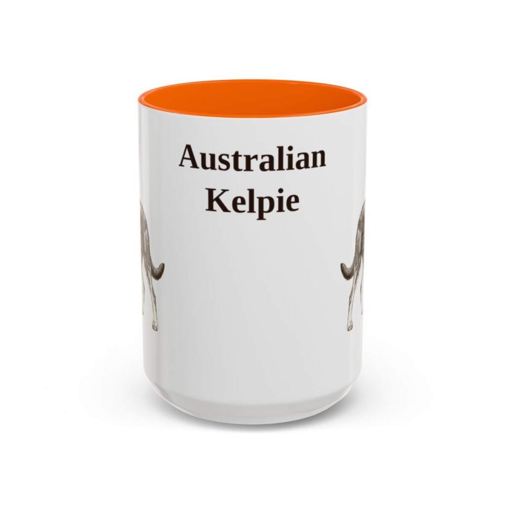15oz Australian Kelpie Mug, Vintage Dog Portrait Coffee Mug, Dog Lover Gift