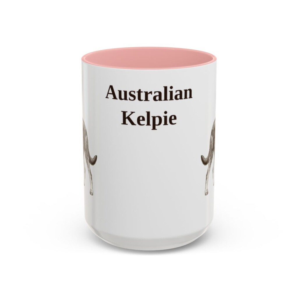 15oz Australian Kelpie Mug, Vintage Dog Portrait Coffee Mug, Dog Lover Gift