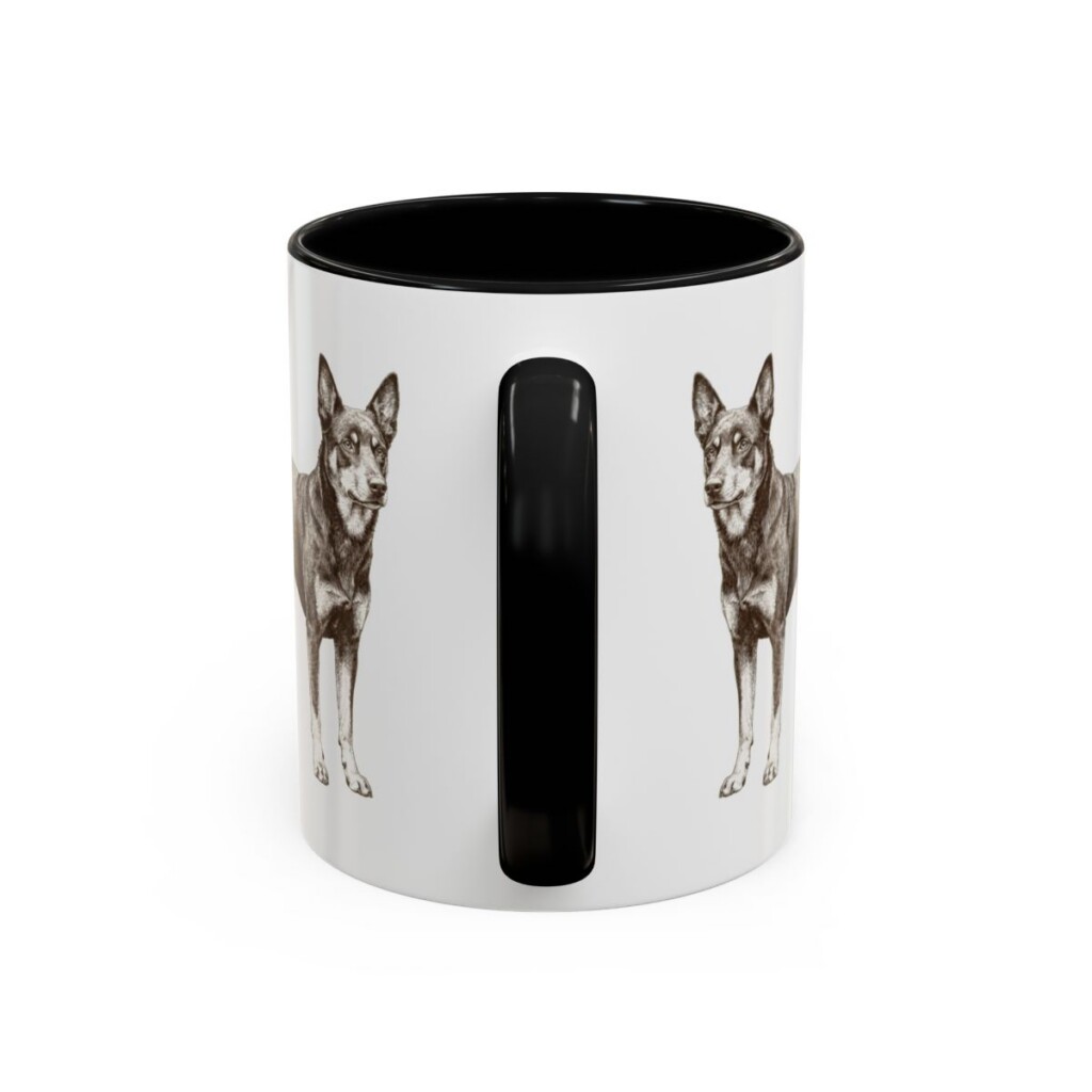 11oz Australian Kelpie Mug, Illustrated Dog Breed Facts Coffee Mug, Vintage Dog Keepsake Gift