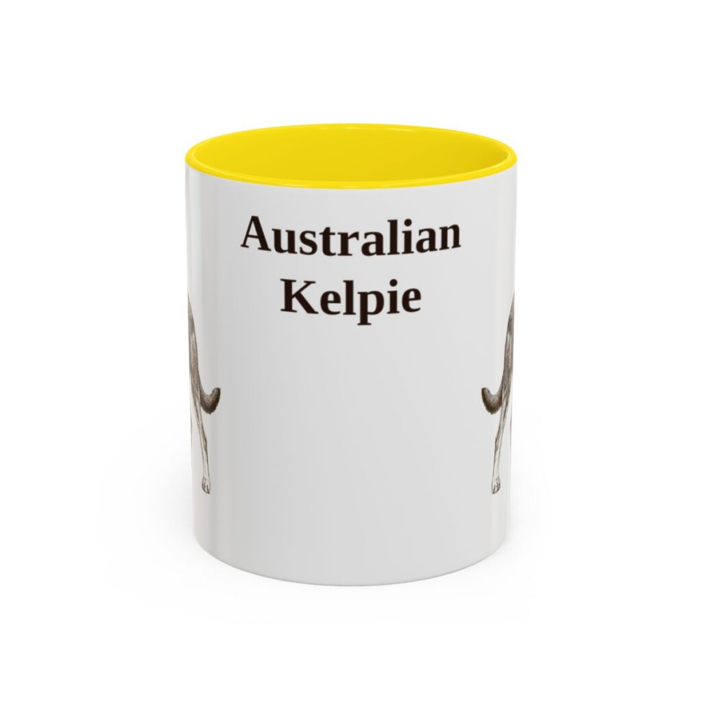 11oz Australian Kelpie Mug, Vintage Dog Portrait Coffee Mug, Dog Lover Gift