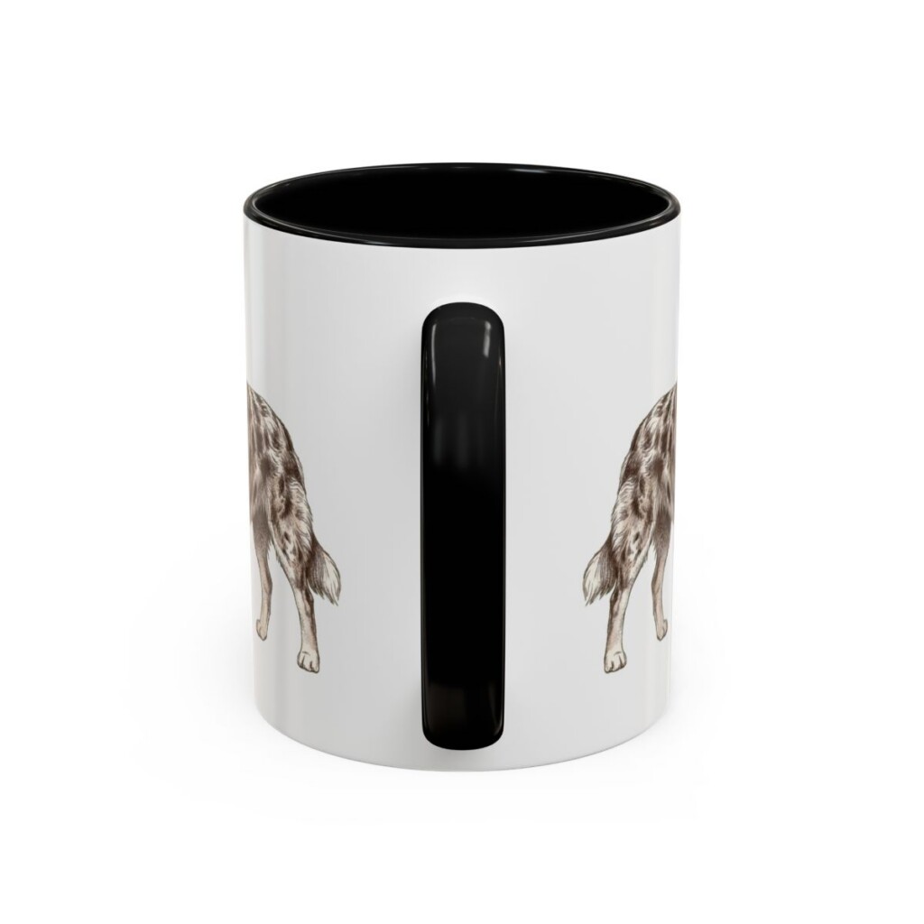 11oz Australian Shepherd Mug, Illustrated Dog Breed Facts Coffee Mug, Vintage Dog Keepsake Gift