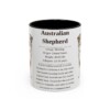 11oz Australian Shepherd Mug, Illustrated Dog Breed Facts Coffee Mug, Vintage Dog Keepsake Gift
