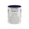 11oz Australian Shepherd Mug, Illustrated Dog Breed Facts Coffee Mug, Vintage Dog Keepsake Gift