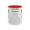11oz Australian Shepherd Mug, Illustrated Dog Breed Facts Coffee Mug, Vintage Dog Keepsake Gift