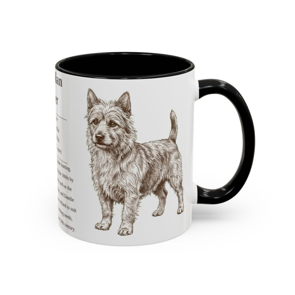 11oz Australian Terrier Mug, Illustrated Dog Breed Facts Coffee Mug, Vintage Dog Keepsake Gift