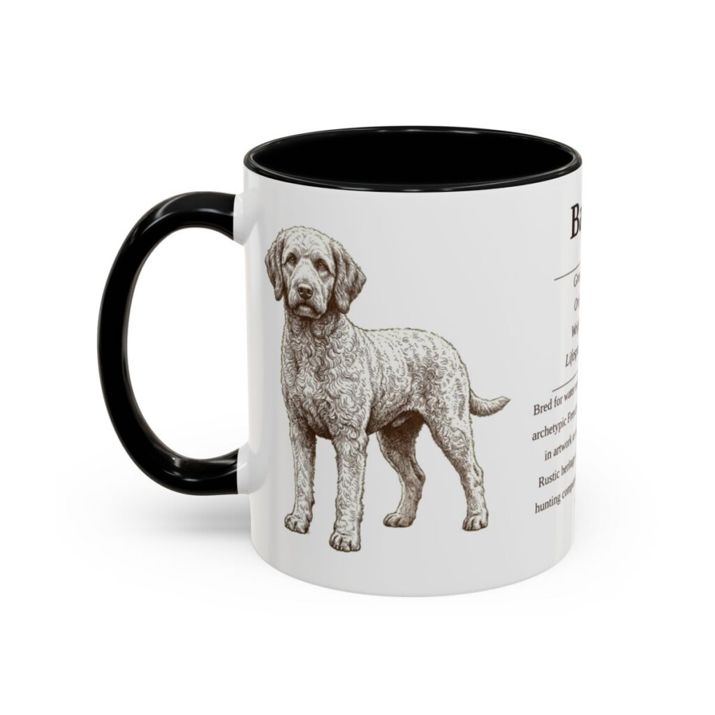 11oz Barbet Mug, Illustrated Dog Breed Facts Coffee Mug, Vintage Dog Keepsake Gift