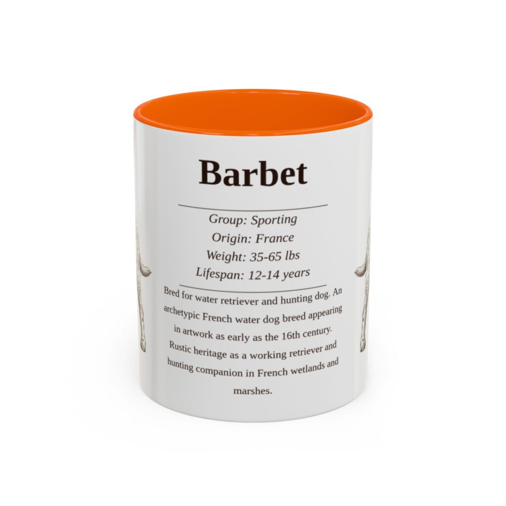 11oz Barbet Mug, Illustrated Dog Breed Facts Coffee Mug, Vintage Dog Keepsake Gift
