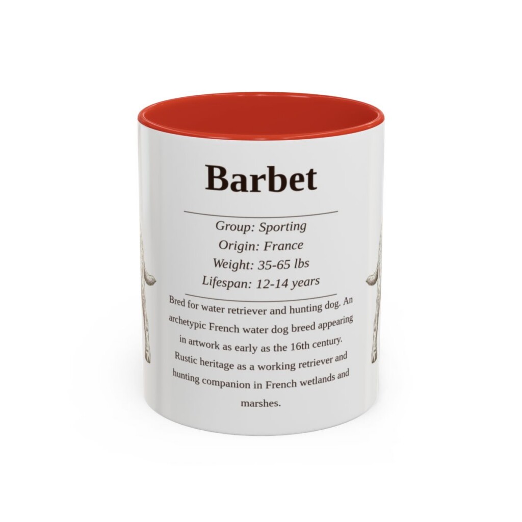 11oz Barbet Mug, Illustrated Dog Breed Facts Coffee Mug, Vintage Dog Keepsake Gift