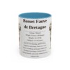 basset-fauve-de-bretagne-mug-writeup-light-blue-1 11oz Basset Fauve de Bretagne Mug, Illustrated Dog Breed Facts Coffee Mug, Vintage Dog Keepsake Gift