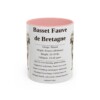 basset-fauve-de-bretagne-mug-writeup-pink-1 11oz Basset Fauve de Bretagne Mug, Illustrated Dog Breed Facts Coffee Mug, Vintage Dog Keepsake Gift