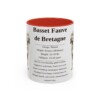 basset-fauve-de-bretagne-mug-writeup-red-1 11oz Basset Fauve de Bretagne Mug, Illustrated Dog Breed Facts Coffee Mug, Vintage Dog Keepsake Gift