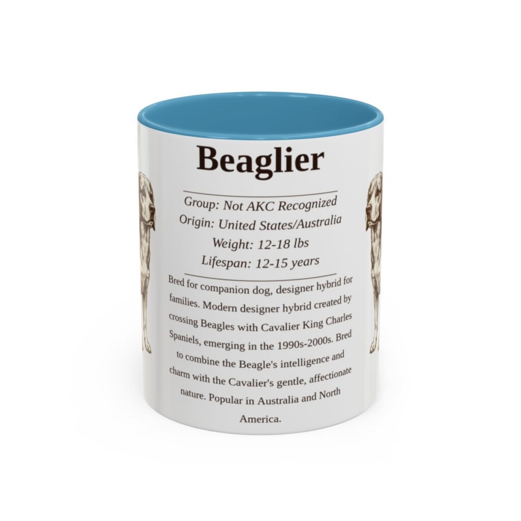 11oz Beaglier Mug, Illustrated Dog Breed Facts Coffee Mug, Vintage Dog Keepsake Gift