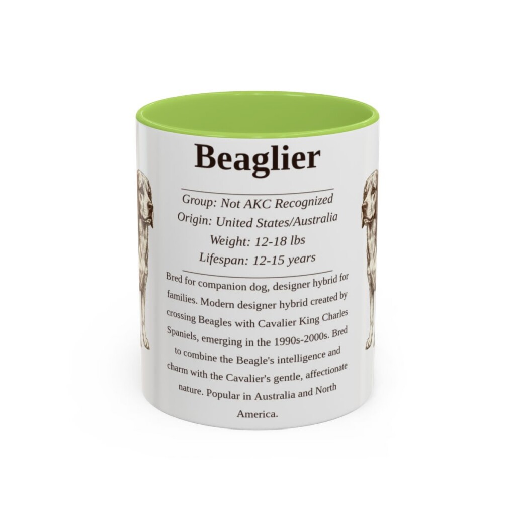 11oz Beaglier Mug, Illustrated Dog Breed Facts Coffee Mug, Vintage Dog Keepsake Gift