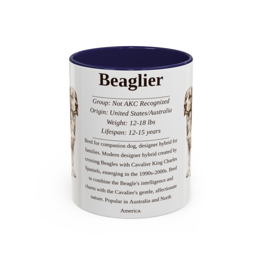 11oz Beaglier Mug, Illustrated Dog Breed Facts Coffee Mug, Vintage Dog Keepsake Gift