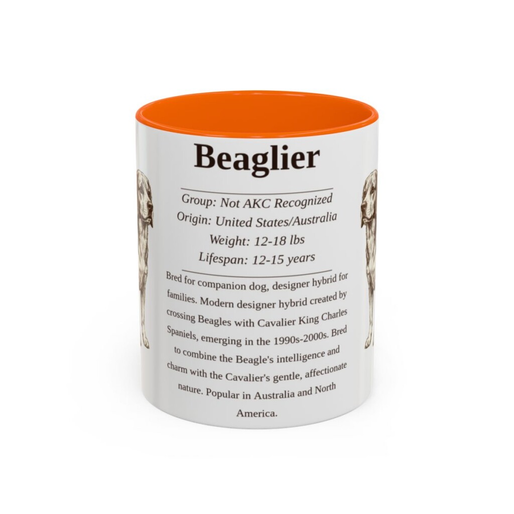 11oz Beaglier Mug, Illustrated Dog Breed Facts Coffee Mug, Vintage Dog Keepsake Gift
