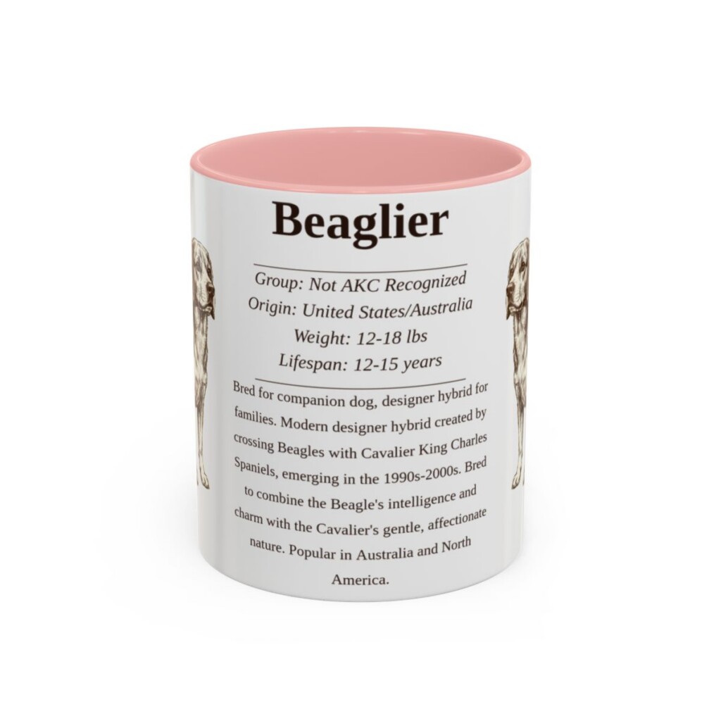 11oz Beaglier Mug, Illustrated Dog Breed Facts Coffee Mug, Vintage Dog Keepsake Gift