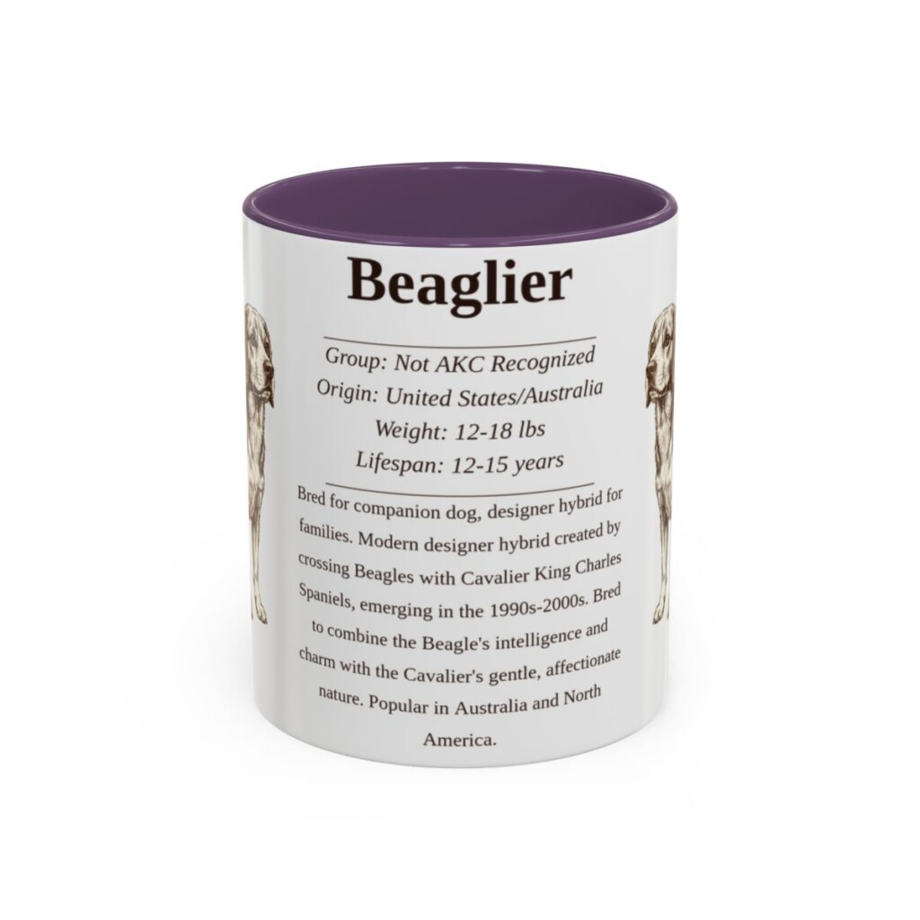 11oz Beaglier Mug, Illustrated Dog Breed Facts Coffee Mug, Vintage Dog Keepsake Gift