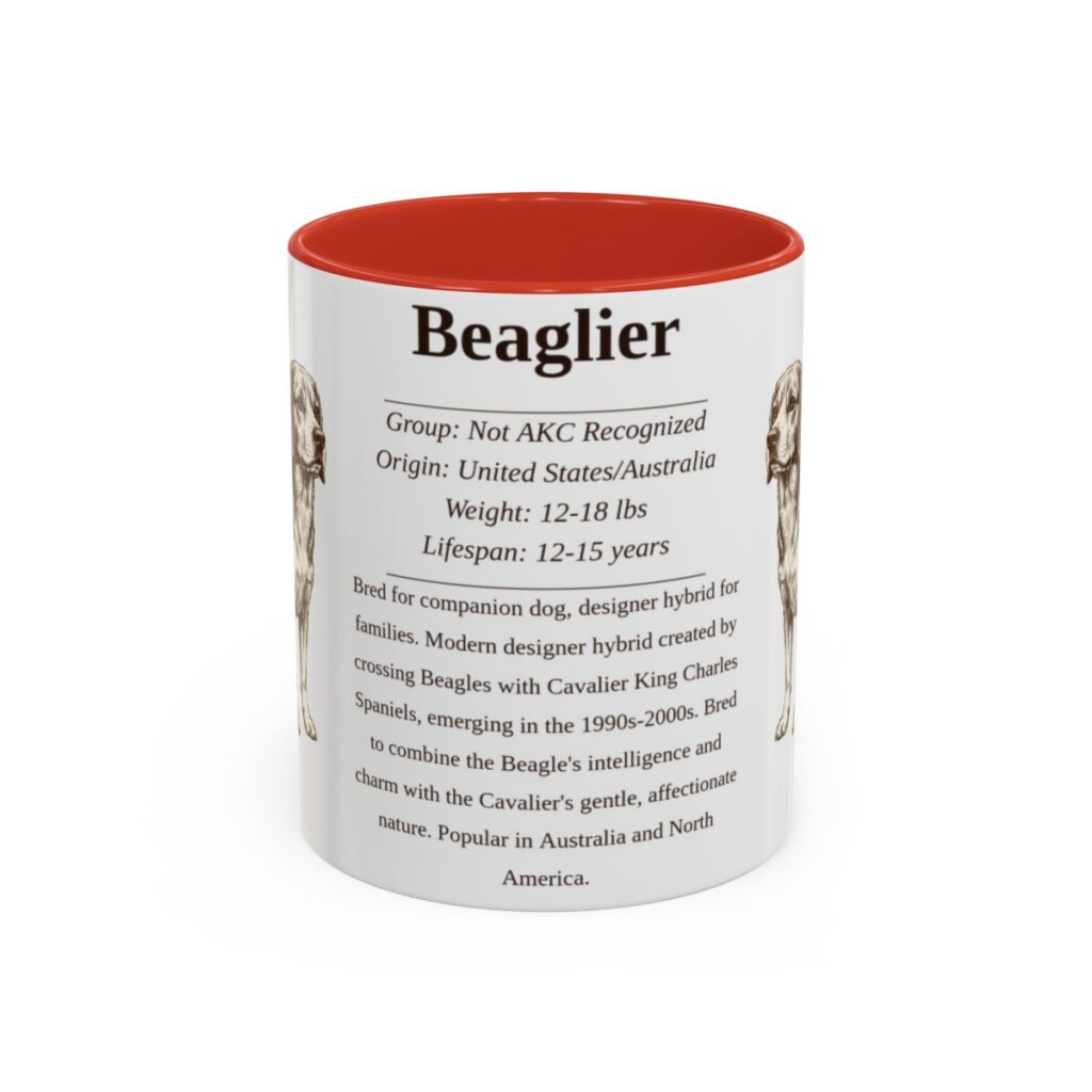 11oz Beaglier Mug, Illustrated Dog Breed Facts Coffee Mug, Vintage Dog Keepsake Gift