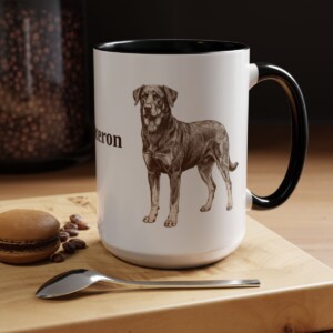 15oz Beauceron Mug, Vintage Dog Portrait Coffee Mug, Dog Lover Gift