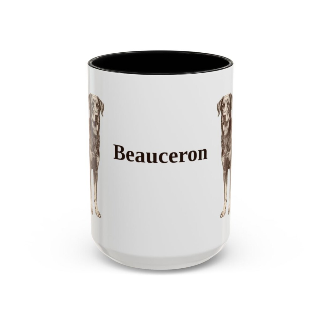 15oz Beauceron Mug, Vintage Dog Portrait Coffee Mug, Dog Lover Gift