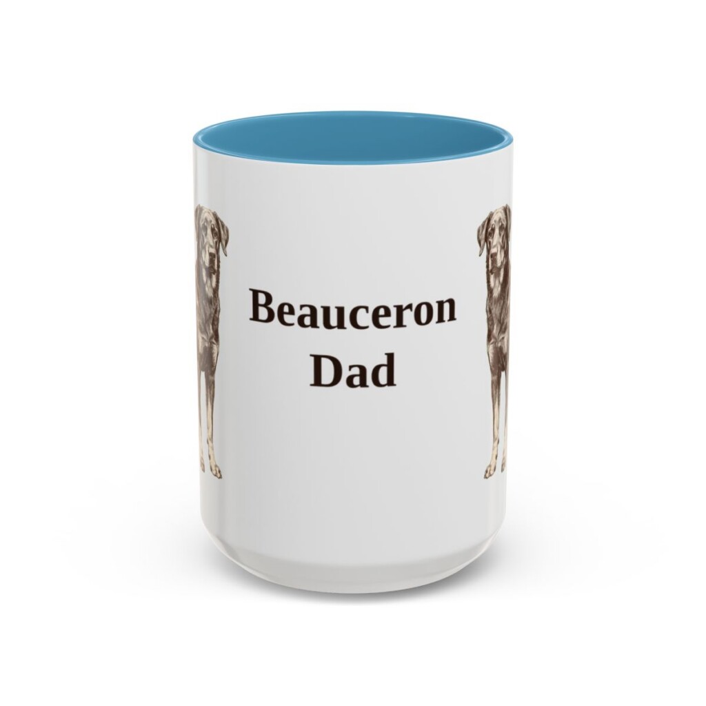 15oz Beauceron Dog Dad Mug, Vintage Sketch Coffee Mug, Dog Dad Gift