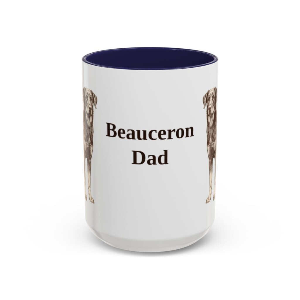 15oz Beauceron Dog Dad Mug, Vintage Sketch Coffee Mug, Dog Dad Gift