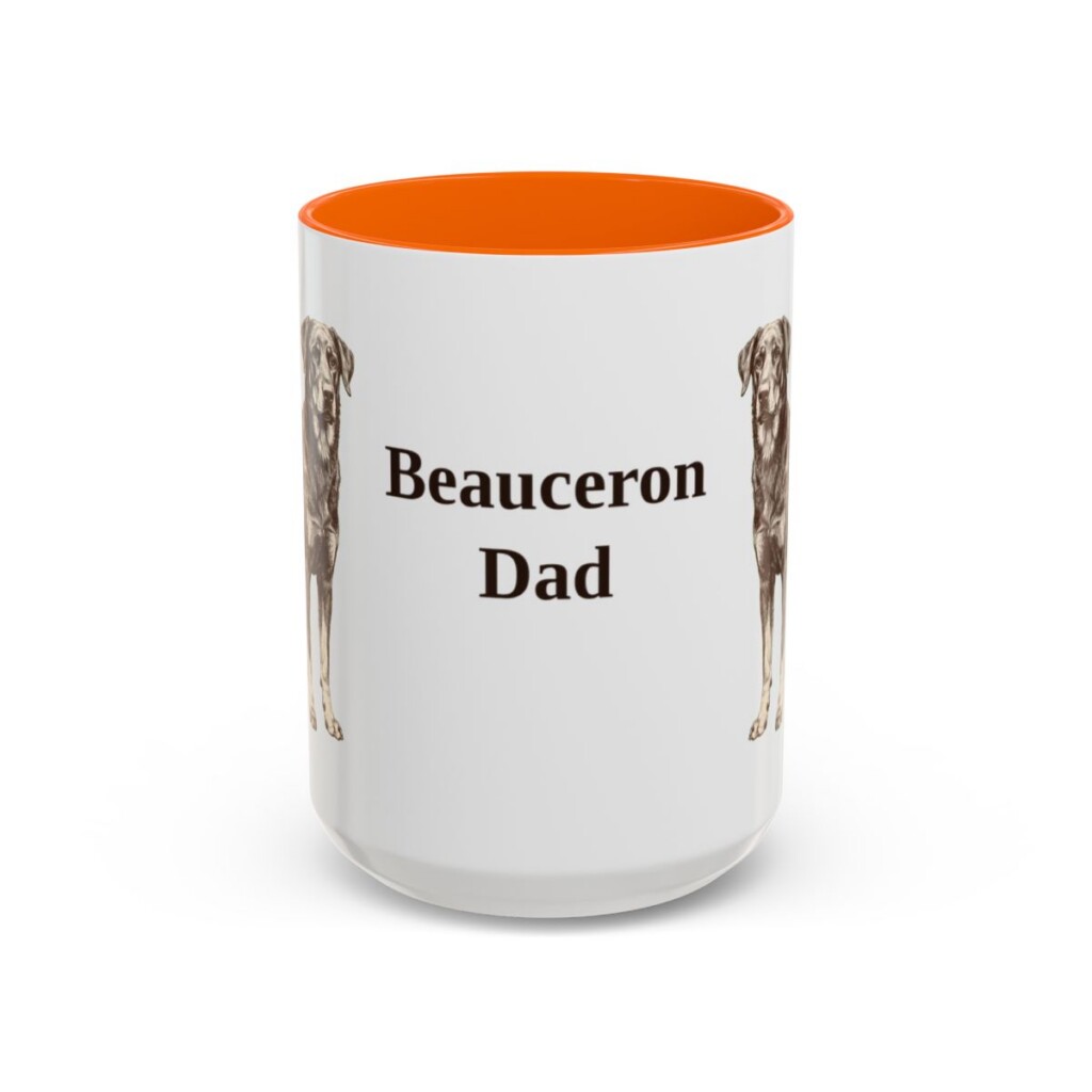 15oz Beauceron Dog Dad Mug, Vintage Sketch Coffee Mug, Dog Dad Gift