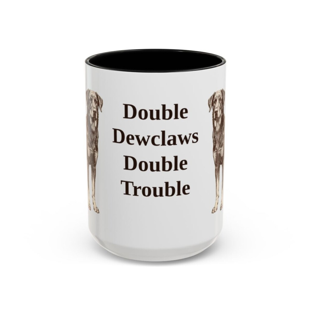 beauceron-mug-humor-black-front-1 15oz Funny Beauceron Mug, Double Dewclaws Double Trouble, Vintage Dog Coffee Mug, Dog Lover Gift