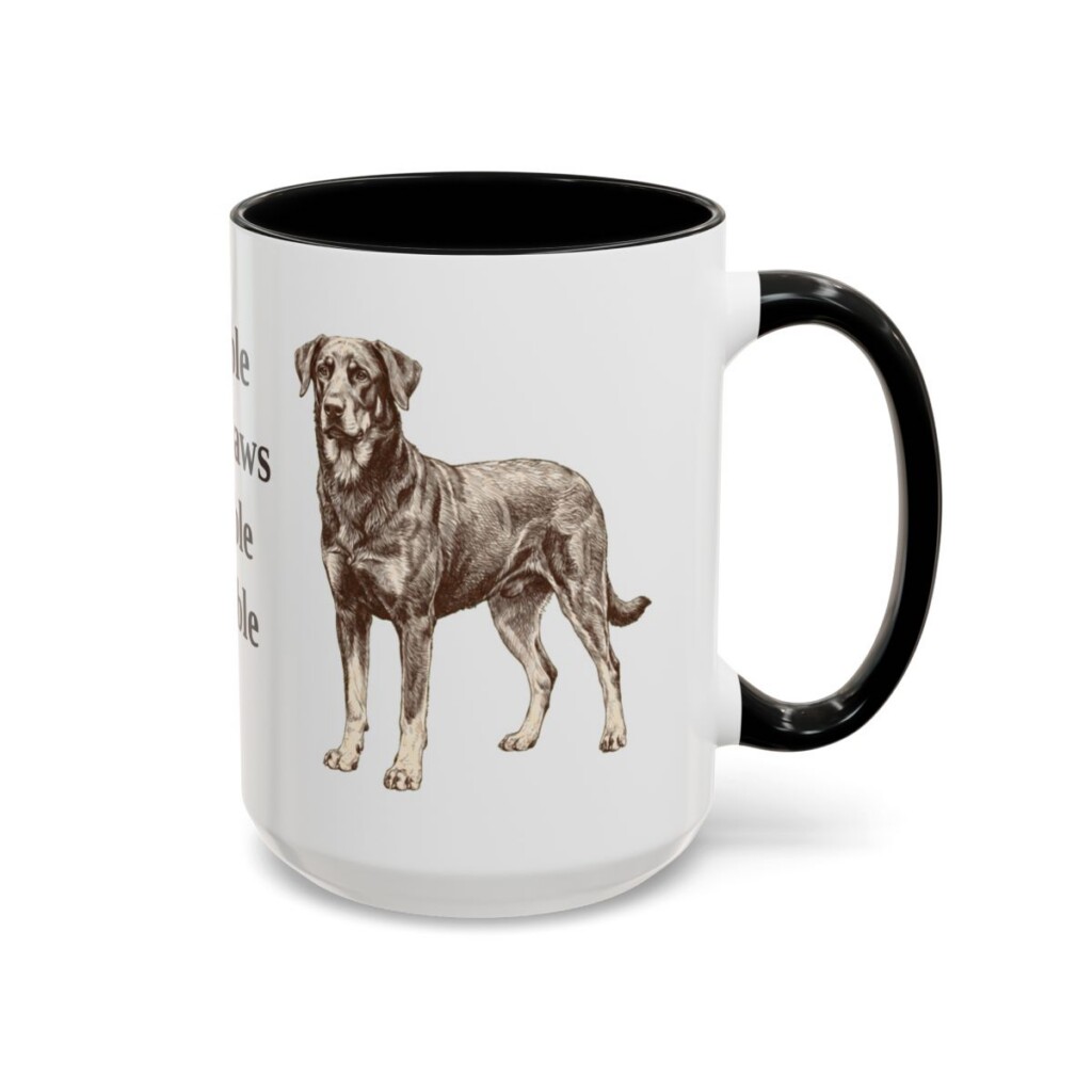 beauceron-mug-humor-black-right-1 15oz Funny Beauceron Mug, Double Dewclaws Double Trouble, Vintage Dog Coffee Mug, Dog Lover Gift