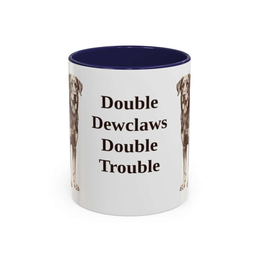 beauceron-mug-humor-navy-3 11oz Funny Beauceron Mug, Double Dewclaws Double Trouble, Vintage Dog Coffee Mug, Dog Lover Gift
