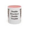 beauceron-mug-humor-pink-3 11oz Funny Beauceron Mug, Double Dewclaws Double Trouble, Vintage Dog Coffee Mug, Dog Lover Gift