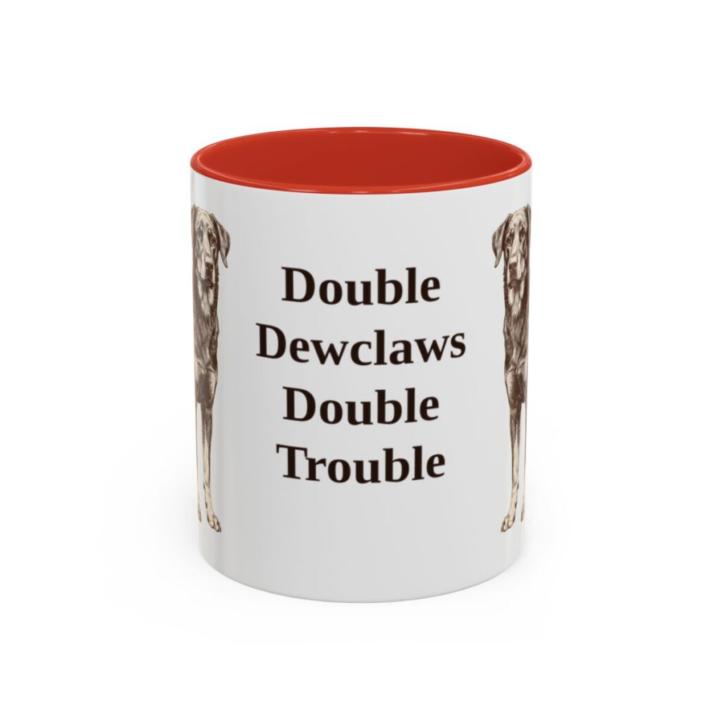 beauceron-mug-humor-red-3 11oz Funny Beauceron Mug, Double Dewclaws Double Trouble, Vintage Dog Coffee Mug, Dog Lover Gift