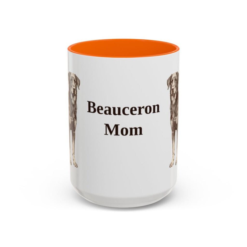 beauceron-mug-mom-orange-3 15oz Beauceron Dog Mom Mug, Vintage Sketch Coffee Mug, Dog Mom Gift