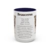 beauceron-mug-writeup-navy-3 15oz Beauceron Mug, Illustrated Dog Breed Facts Coffee Mug, Vintage Dog Keepsake Gift