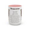 beauceron-mug-writeup-pink-3 15oz Beauceron Mug, Illustrated Dog Breed Facts Coffee Mug, Vintage Dog Keepsake Gift