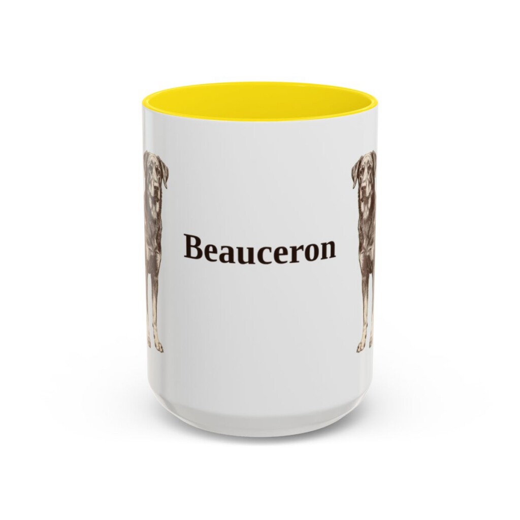 15oz Beauceron Mug, Vintage Dog Portrait Coffee Mug, Dog Lover Gift
