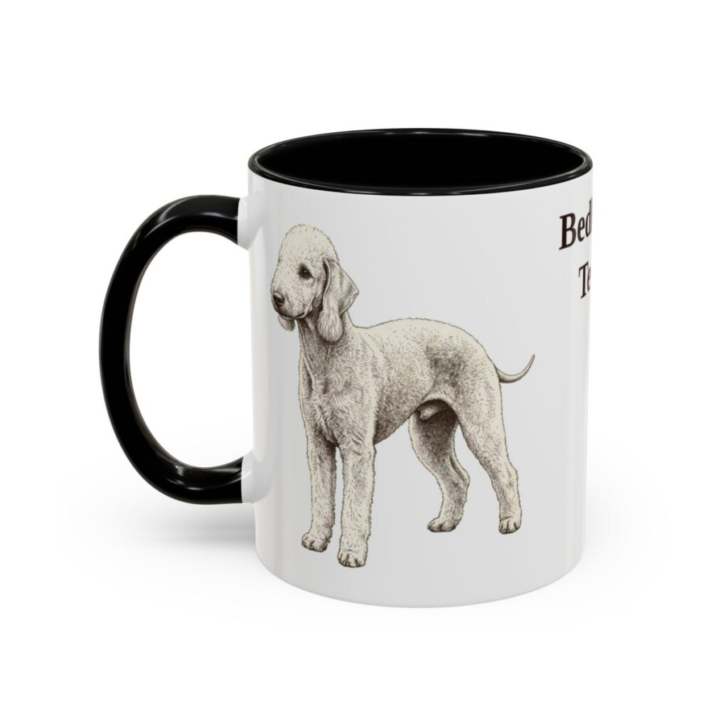 11oz Bedlington Terrier Mug, Vintage Dog Portrait Coffee Mug, Dog Lover Gift
