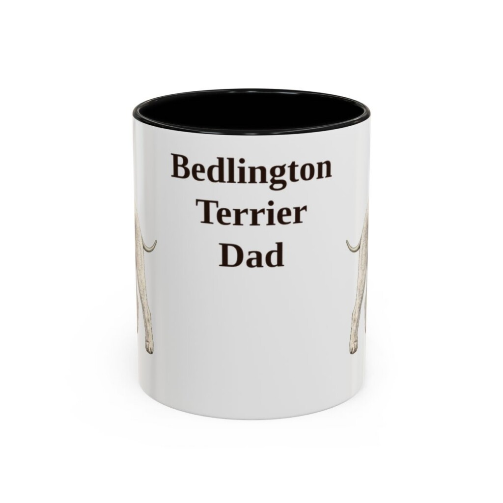 11oz Bedlington Terrier Dog Dad Mug, Vintage Sketch Coffee Mug, Dog Dad Gift