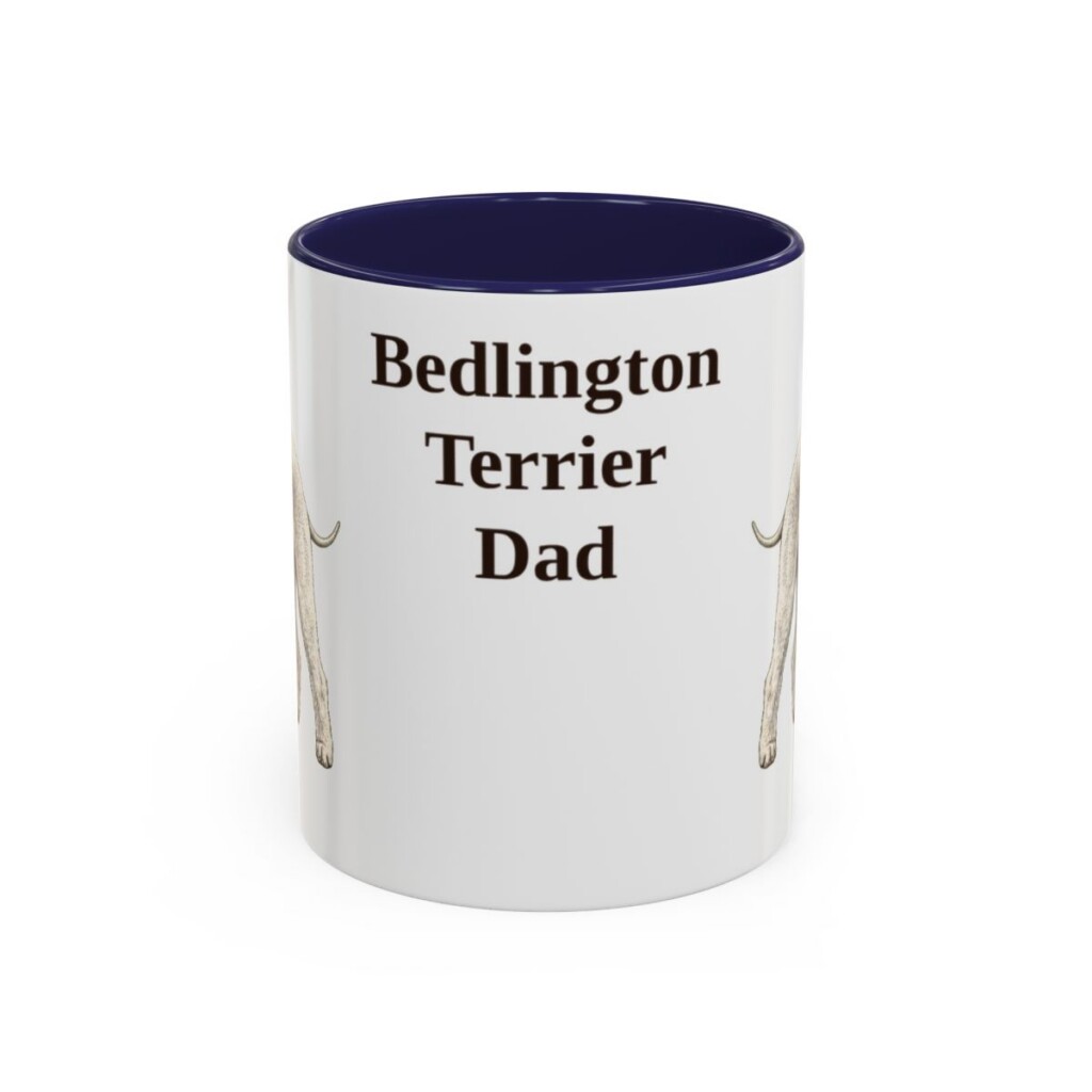 11oz Bedlington Terrier Dog Dad Mug, Vintage Sketch Coffee Mug, Dog Dad Gift