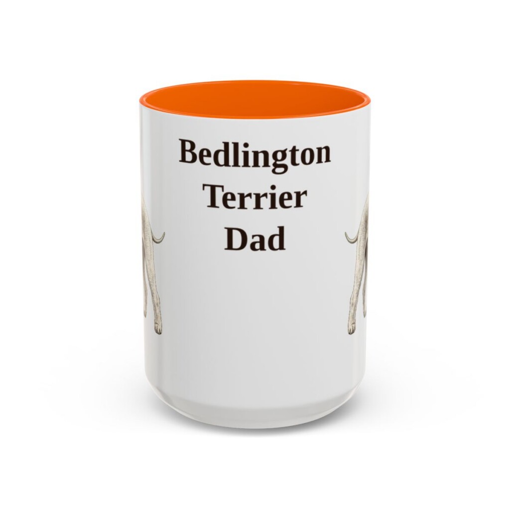 15oz Bedlington Terrier Dog Dad Mug, Vintage Sketch Coffee Mug, Dog Dad Gift