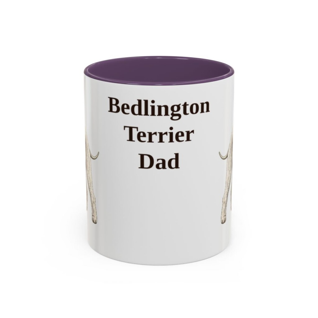 11oz Bedlington Terrier Dog Dad Mug, Vintage Sketch Coffee Mug, Dog Dad Gift
